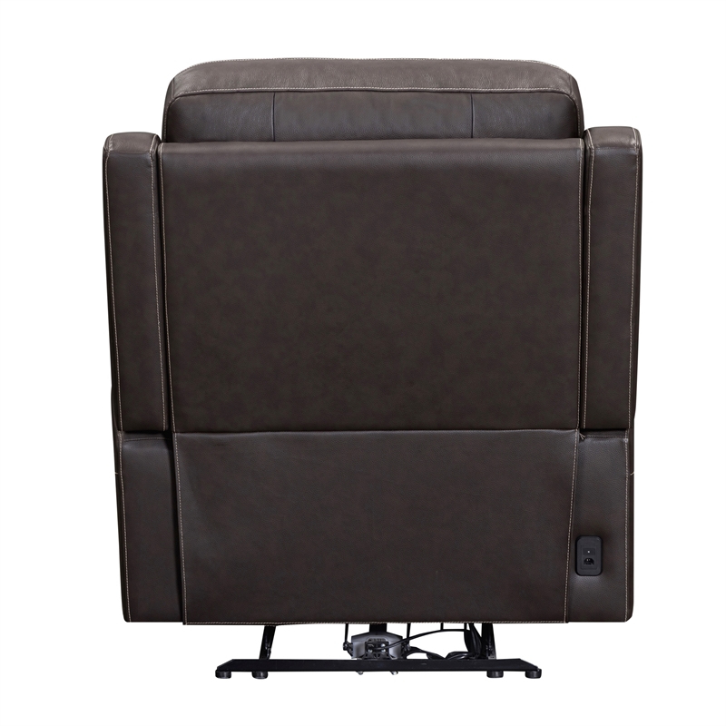Pemberly Row Zero Gravity Power Recliner with Storage in Brown
