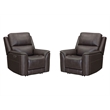 Pemberly Row Premium Zero Gravity Power Recliner Set of 2 in Brown