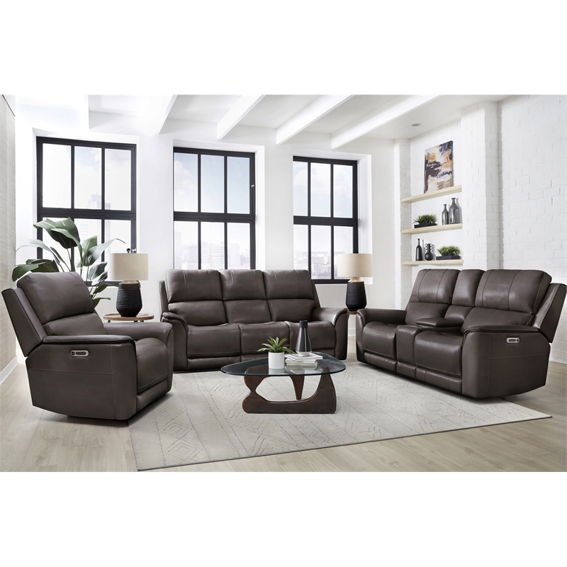 Pemberly Row Premium Zero Gravity Power Recliner Set of 2 in Brown