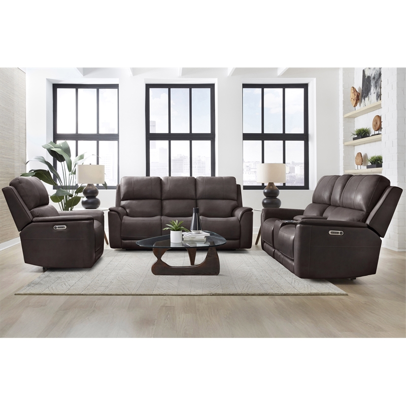 Pemberly Row Premium Zero Gravity Power Recliner Set of 2 in Brown