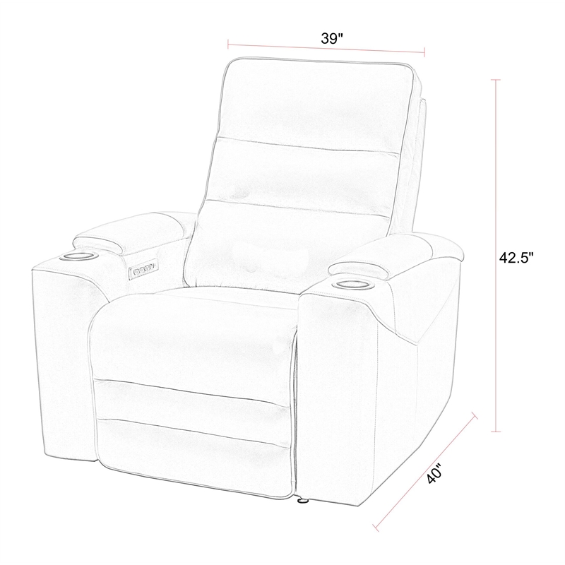 Pemberly Row Premium Zero Gravity Power Recliner Set of 2 in Black