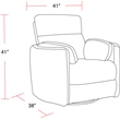 Pemberly Row Power Swivel Glider Recliner in Vintage Caramel
