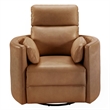 Pemberly Row Power Swivel Glider Recliner in Vintage Caramel