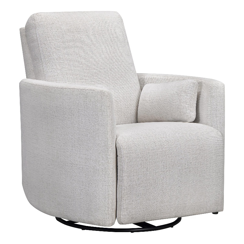 Pemberly Row Manual Swivel Glider Recliner with Storage in White