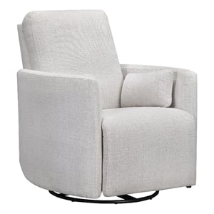 Pemberly Row Manual Swivel Glider Recliner with Storage in White