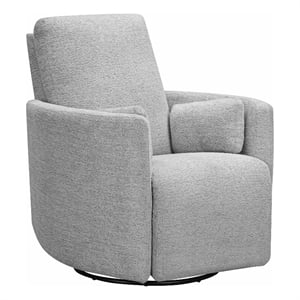 Pemberly Row Manual Swivel Glider Recliner with Storage in Fog