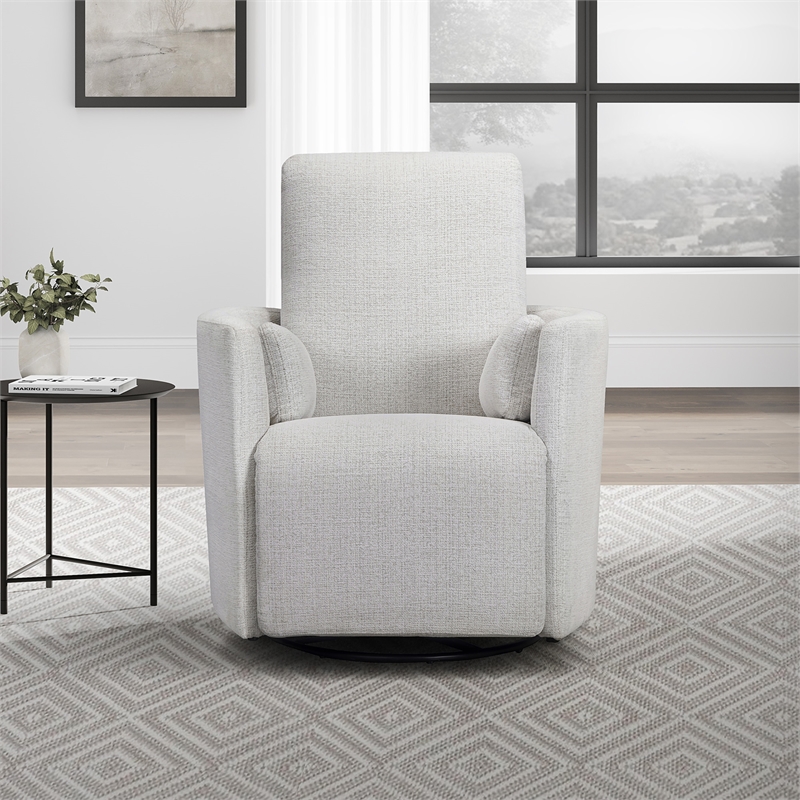 Pemberly Row Manual Swivel Glider Recliner Set of 2 in White