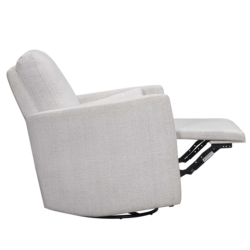 Pemberly Row Manual Swivel Glider Recliner Set of 2 in White