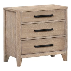 Pemberly Row 3 Drawer Nightstand with USB Port with Solid Frame