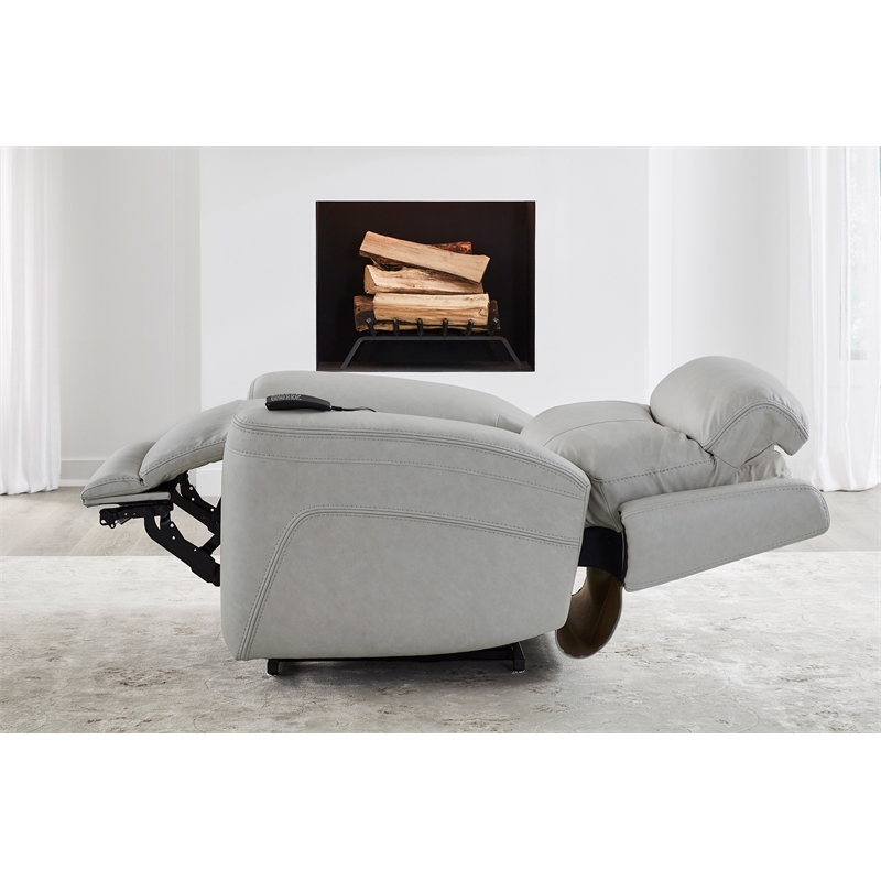 Pemberly Row Power Lift Recliner with Heat Massage Set of 2 in Granite