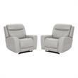 Pemberly Row Power Lift Recliner with Heat Massage Set of 2 in Granite