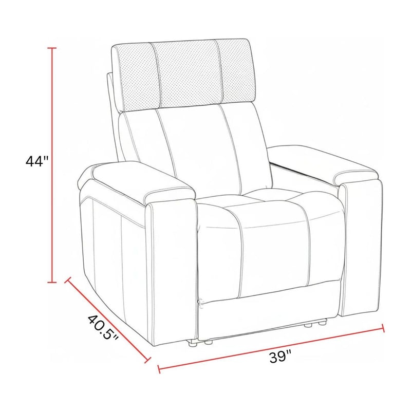Pemberly Row Zero Gravity Power Recliner with Storage in Black