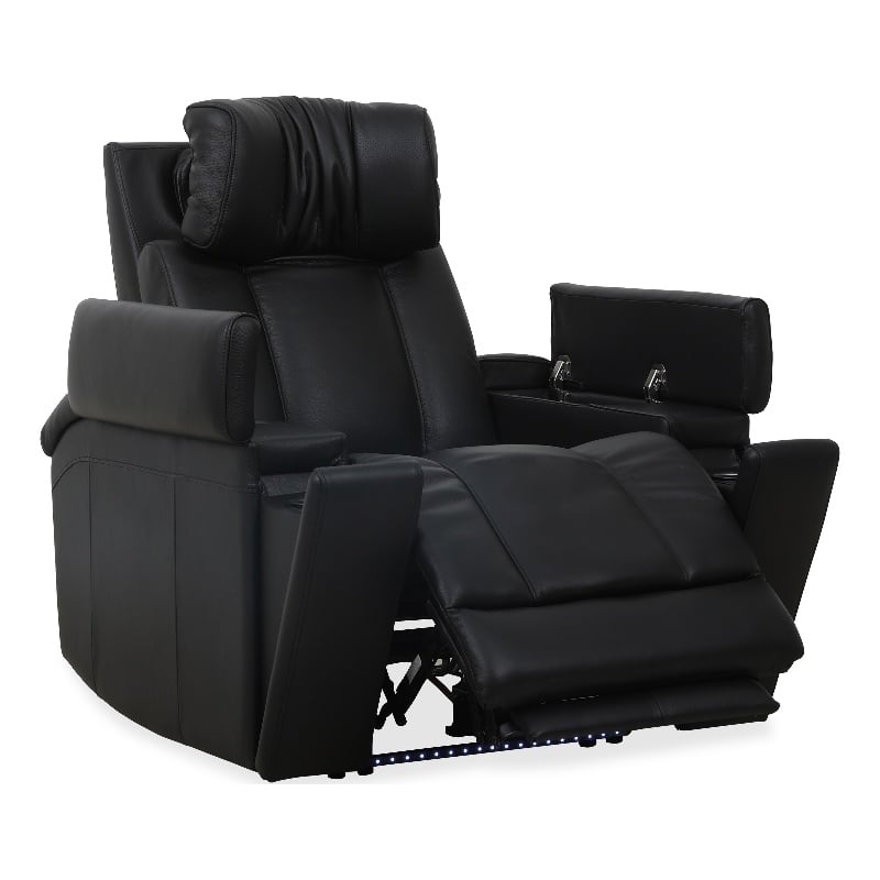 Pemberly Row Zero Gravity Power Recliner with Storage in Black
