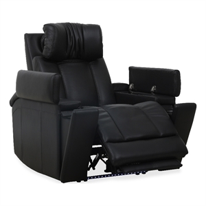 Pemberly Row Zero Gravity Power Recliner with Storage in Black
