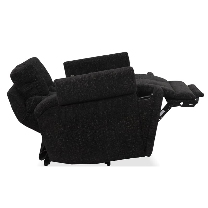 Pemberly Row Ebony Zero Gravity Power Recliner with Solid Frame