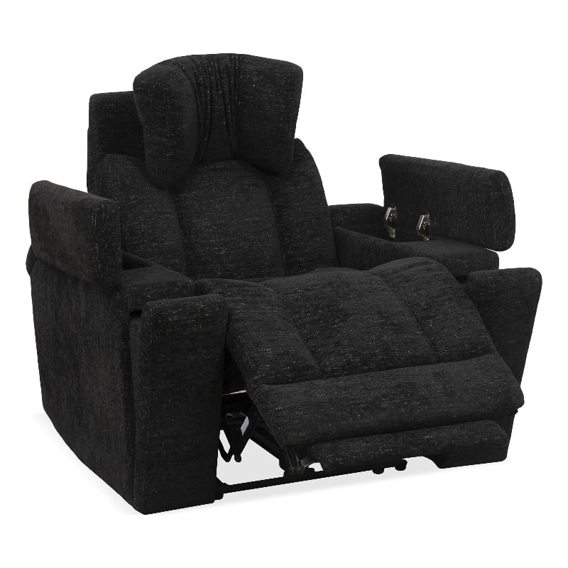 Pemberly Row Ebony Zero Gravity Power Recliner with Solid Frame