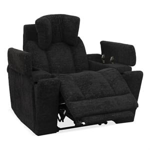 Pemberly Row Ebony Zero Gravity Power Recliner with Solid Frame