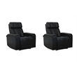 Pemberly Row Premium Black Zero Gravity Power Recliner Set of 2