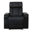 Pemberly Row Black Zero Gravity Power 2 Seat Home Theater Seating with Wedge