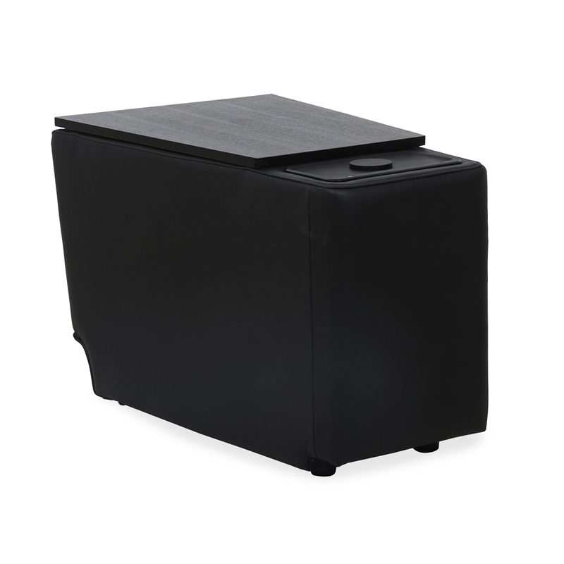 Pemberly Row Black Zero Gravity Power 2 Seat Home Theater Seating with Wedge