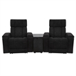 Pemberly Row Ebony Zero Gravity Power 2 Seat Home Theater Seating with Wedge