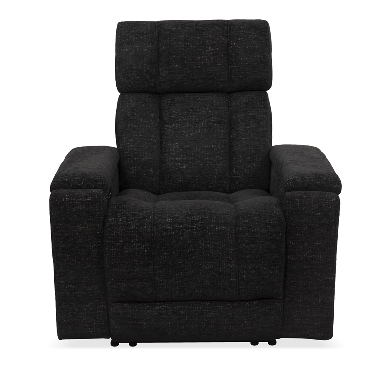 Pemberly Row Ebony Zero Gravity Power 2 Seat Home Theater Seating with Wedge
