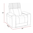 Pemberly Row Ebony Zero Gravity Power 2 Seat Home Theater Seating with Wedge