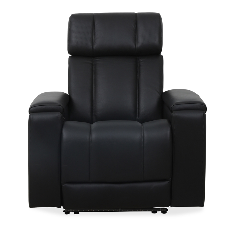 Pemberly Row Black Zero Gravity Power 3 Seat Home Theater Seating with 2 Wedges