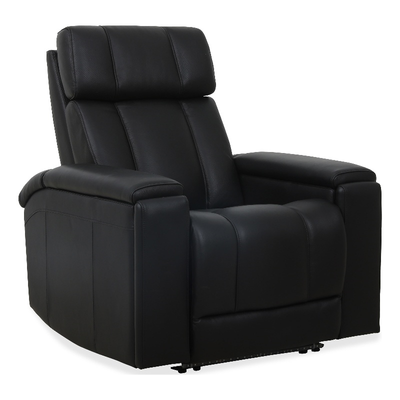 Pemberly Row Black Zero Gravity Power 3 Seat Home Theater Seating with 2 Wedges