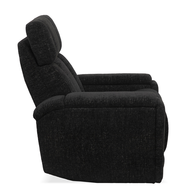 Pemberly Row Ebony Zero Gravity Power 3 Seat Home Theater Seating with 2 Wedges