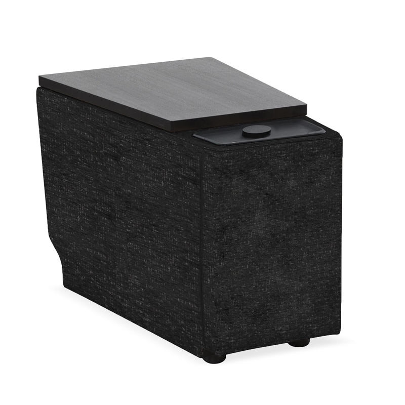 Pemberly Row Ebony Zero Gravity Power 3 Seat Home Theater Seating with 2 Wedges
