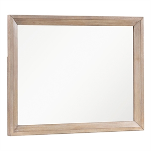 Pemberly Row Solid Wood Dovetail Drawer Bedroom Mirror in Brown