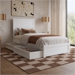Pemberly Row Twin XL Platform Bed with Footboard and Drawers in White
