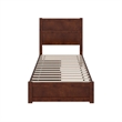 Pemberly Row Twin XL Platform Bed with Footboard and Drawers in Walnut