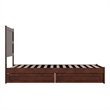 Pemberly Row Twin XL Platform Bed with Footboard and Drawers in Walnut