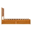 Pemberly Row Twin XL Platform Bed with Footboard and Drawers in Light Toffee