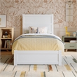 Pemberly Row Twin Platform Bed with Footboard and Drawers in White