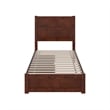 Pemberly Row Twin Platform Bed with Footboard and Drawers in Walnut