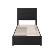 Pemberly Row Twin Platform Bed with Footboard and Drawers in Black