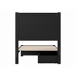 Pemberly Row Twin Platform Bed with Footboard and Drawers in Black