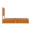 Pemberly Row Twin Platform Bed with Footboard and Drawers in Light Toffee