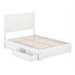 Pemberly Row Full Platform Bed with Footboard and Drawers in White