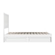 Pemberly Row Full Platform Bed with Footboard and Drawers in White