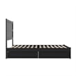 Pemberly Row Full Platform Bed with Footboard and Drawers in Black