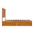 Pemberly Row Full Platform Bed with Footboard and Drawers in Light Toffee