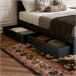 Pemberly Row Queen Platform Bed with Footboard and Drawers in Black