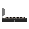Pemberly Row Queen Platform Bed with Footboard and Drawers in Black