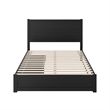 Pemberly Row Queen Platform Bed with Footboard and Drawers in Black