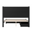 Pemberly Row Queen Platform Bed with Footboard and Drawers in Black