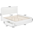 Pemberly Row King Platform Bed with Footboard and Drawers in White